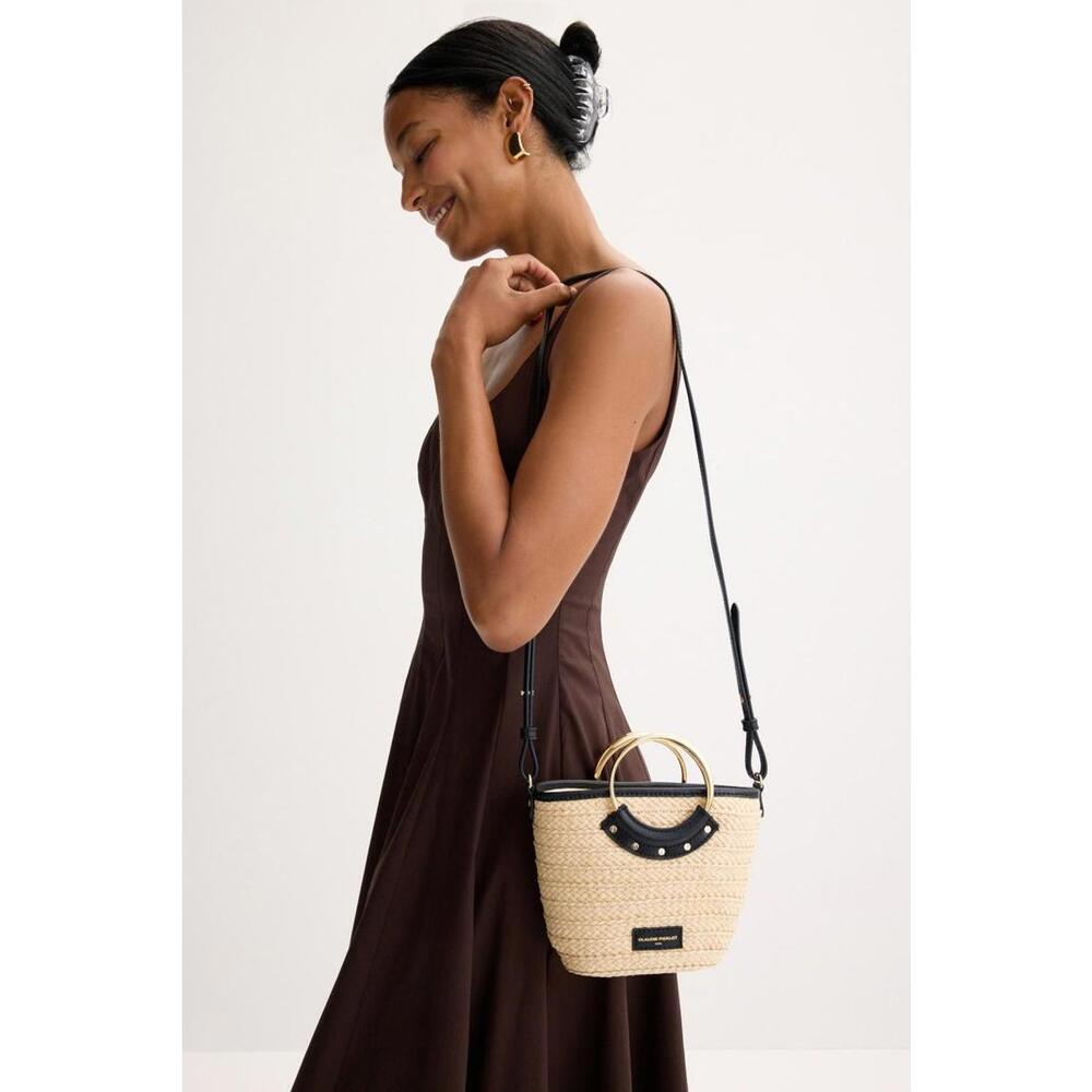 Claudie Pierlot Small Woven Basket Bag with Ring – As Is (Interior Stains)